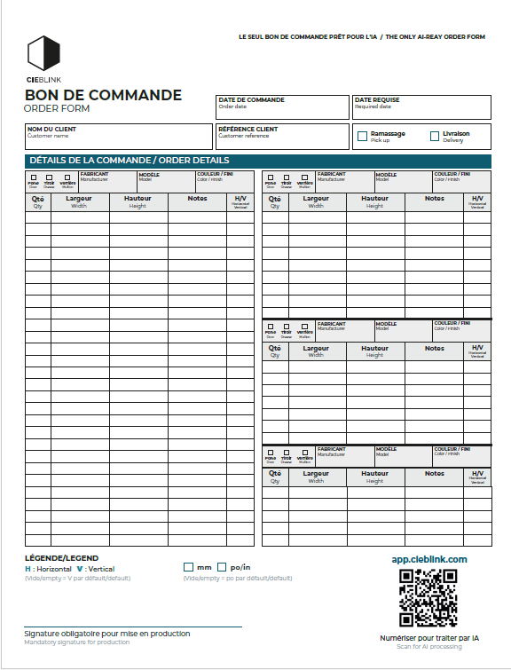 Cieblink Order Form AI Feedback modal with a 'Rules' section, a large text area showing 'Your comment…', and Cancel and Save buttons at the bottom.